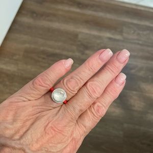 Ippolita , 925 SS  Carnevale  Ring in MOP Ceramic Shank with Diamonds (.16ctw)